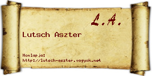 Lutsch Aszter névjegykártya